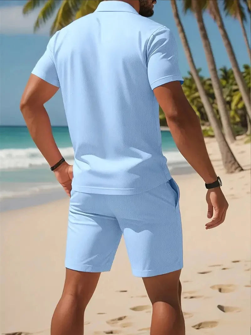 A Two-Piece Set of High-Quality Men's Summer Shorts and Sleeveless Tops, Suitable for Daily Wear and Beach Casual Wear