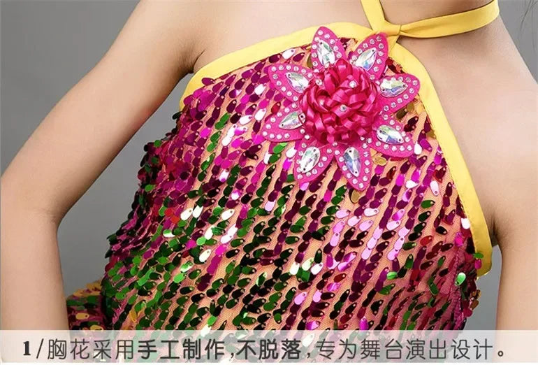 Summer Stage Princess Girls Casual Dresses Sequin Tutu Children Costume Robe Fille Party Baby Clothing Dance Kids Dress Vestidos