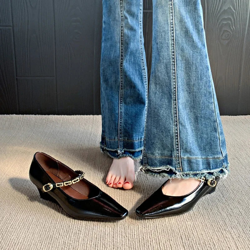 Woman Elegant High-heels 2025 Spring New Fashion French Style Soft Bottom Anti-slippery Versatile Chic Wedding Princess Shoes