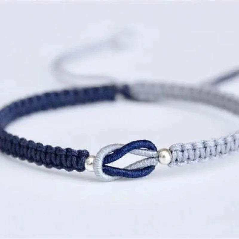 Love Knot Rope Braided Bracelet 'Always Together' Casual Adjustable String Handmade Matching Gift for Her Couple Teens Girls Boy