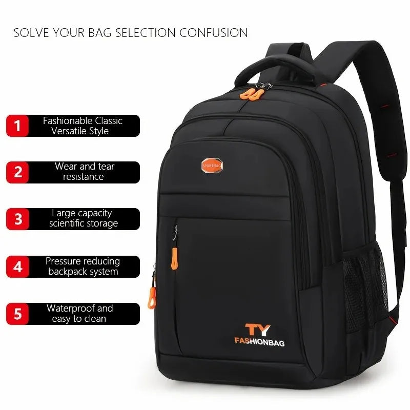Leisure multi-layer zipper large capacity travel backpack, stylish men's and women's backpack, business computer backpack-ll