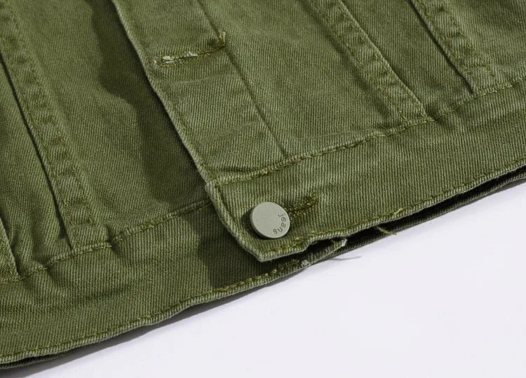 Men Pink Denim Jackets Outwear Slim Fit Denim Coats New Fashion Male Cotton Casual Jeans Jackets Streetwear Jean Coats Size 4XL