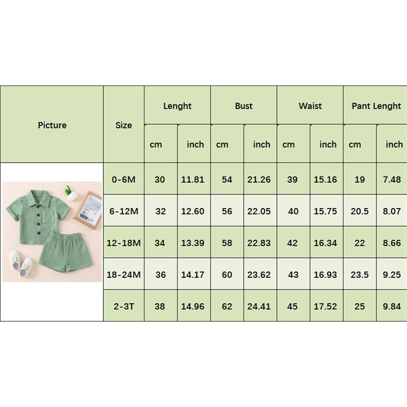 VISgogo 0-3 Years Baby Boys Girls Clothes Sets Infant Newborn Short Sleeve T-shirt Short Pants Summer Solid Color Casual Outfit