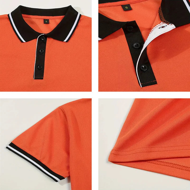 Summer Men's Short sleeved Polo Shirt Business Casual Collar T-shirt Plus Size Breathable Top European and American Plus size