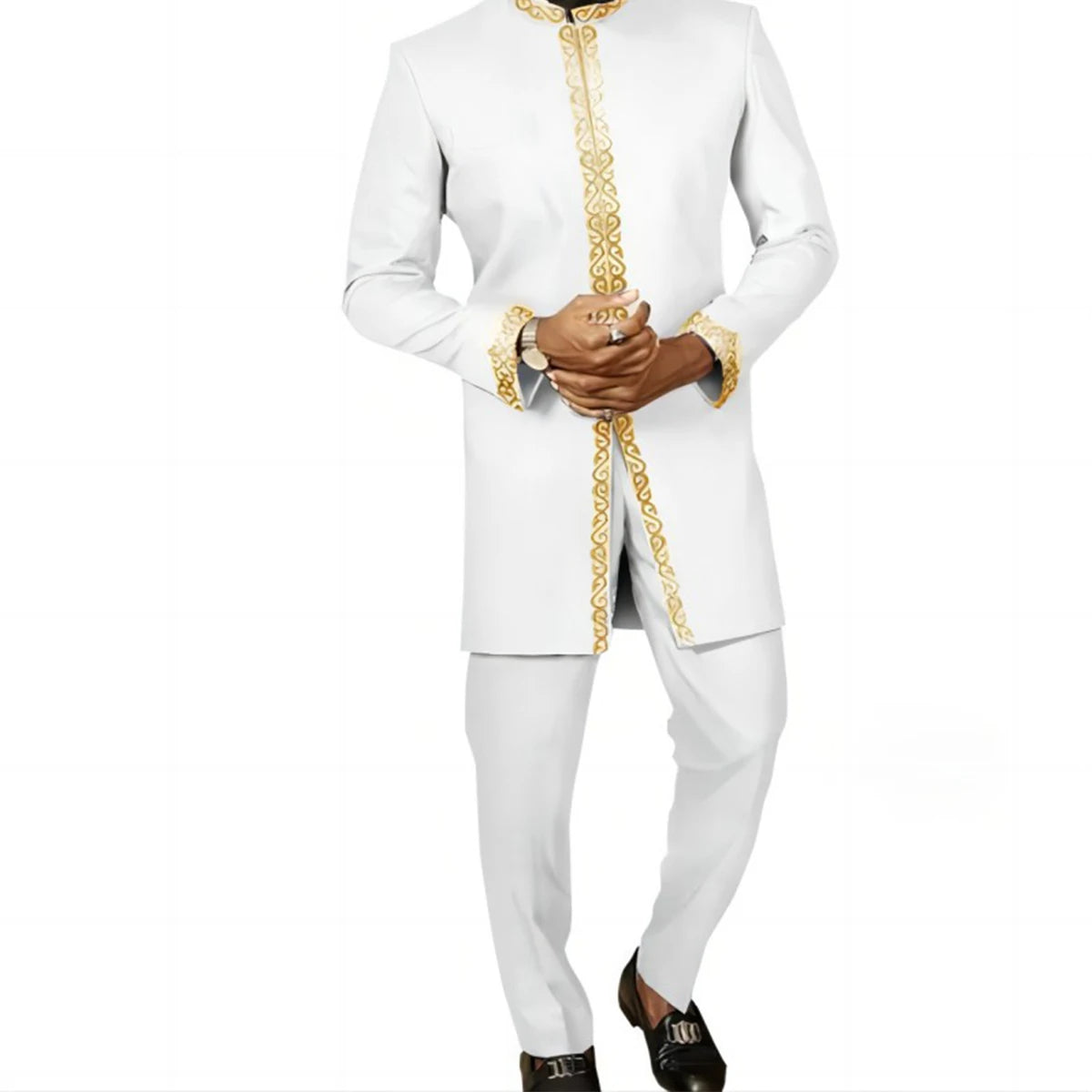 2025 new traditional men's suit luxury gentleman's shirt suit casual travel banquet men's two-piece set fashionable men's suit