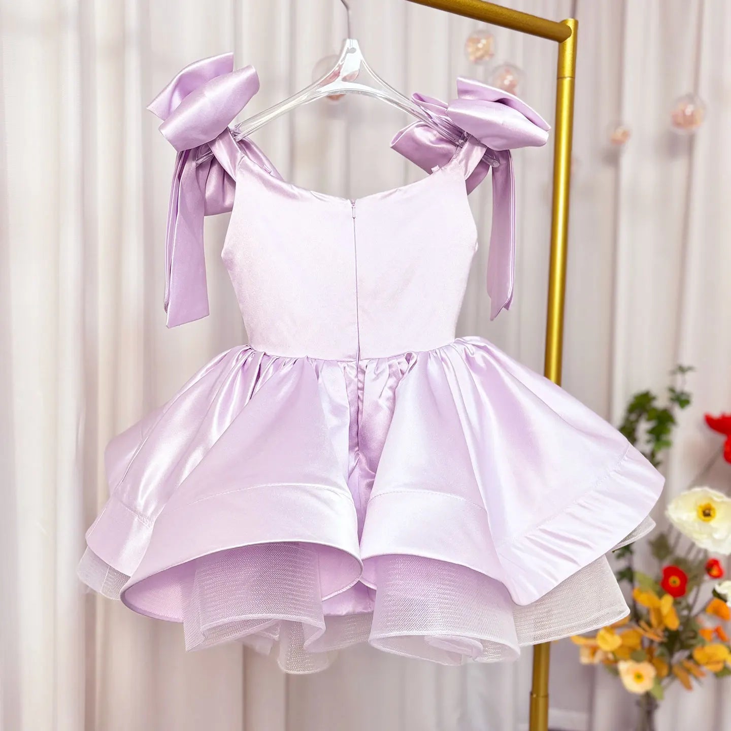 Jill Wish Elegant Satin Fuchsia Girl Dress Off-Shoulder White Princess Birthday Wedding Party Children Holy Coummunion Gown J159