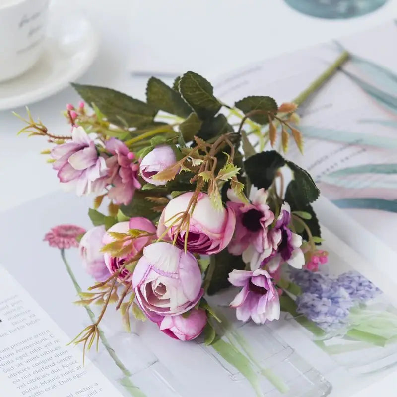 Fake Silk Peony Vases for Home Decor Christmas Garland Wedding Party Living Room Bouquet Decoration Accessory Artificial Flowers