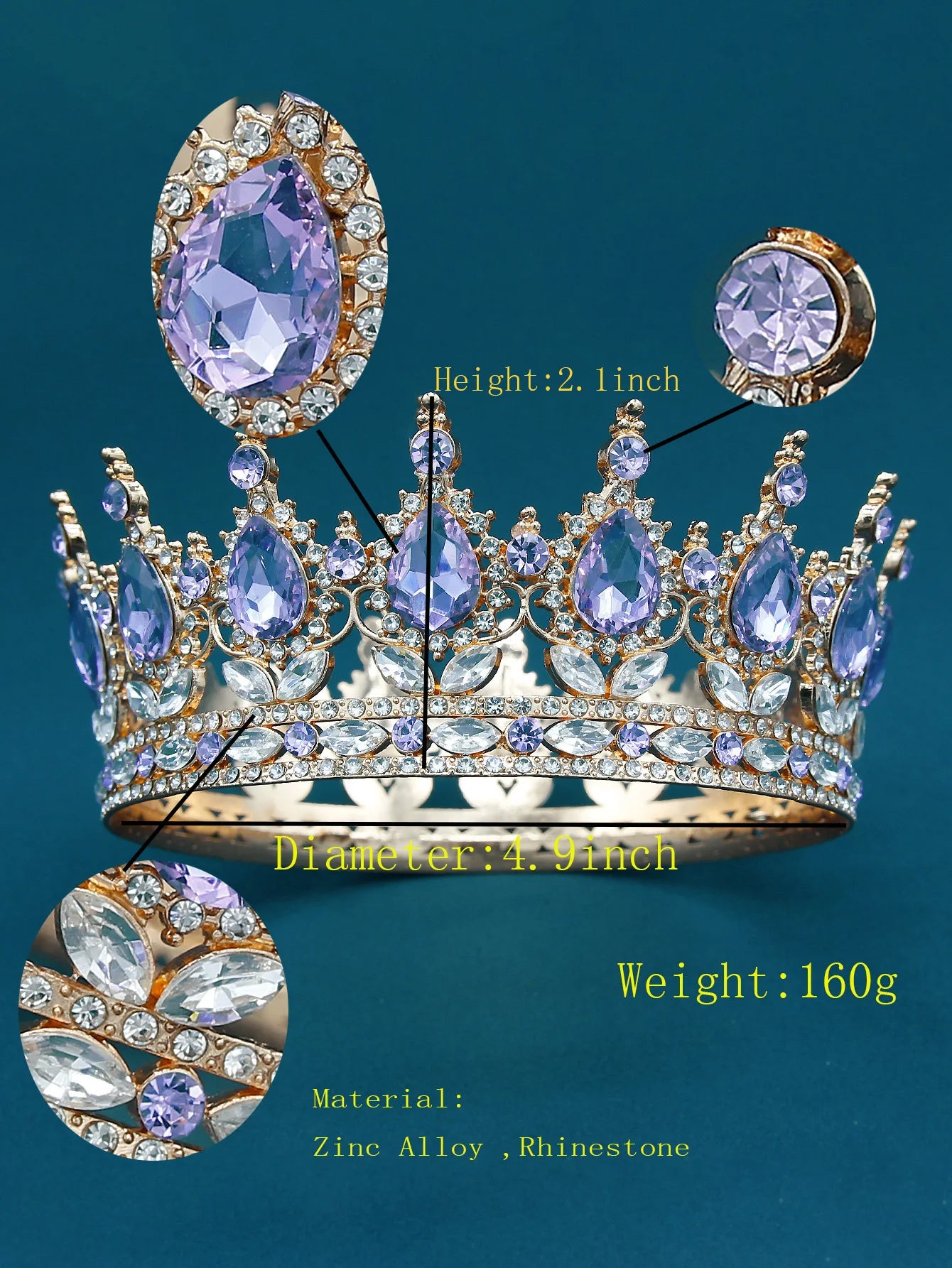 Baroque Crystal Tiaras And Crowns Rhinestone Prom Diadem Headband Crown Bridal Wedding Hair Accessories Jewelry Crown Tiara Gift