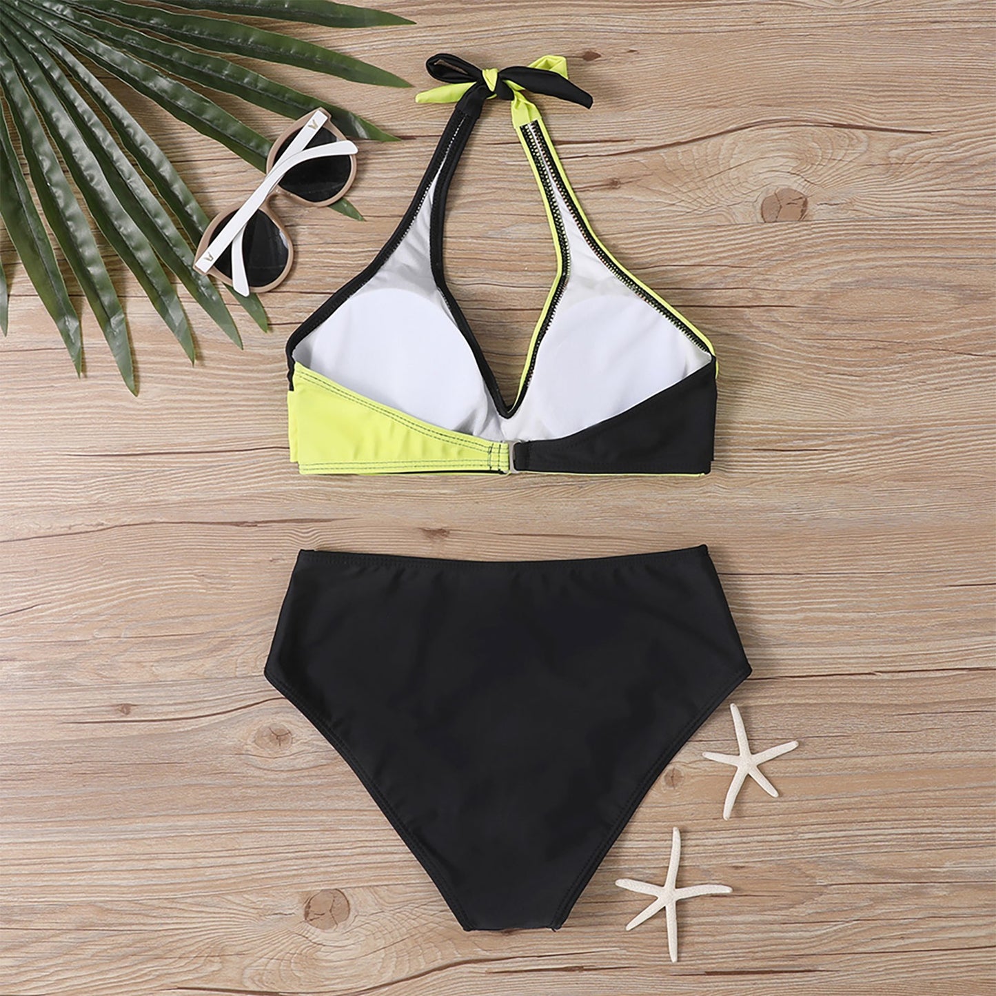 2024 Halter Bikini Set High Waist Swimwear Women Vintage Swimsuit Female Beachwear Summer Push Up Bathing Suit Swimming Bathers