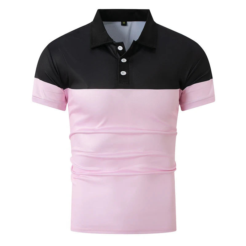 Summer Men's Short sleeved Polo Shirt Business Casual Collar T-shirt Plus Size Breathable Top European and American Plus size