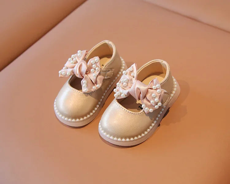 Baby Girls Big Bow Shoes Low Heel Flower Wedding Party Dress Shoes Princess Shoes For Kids Toddler