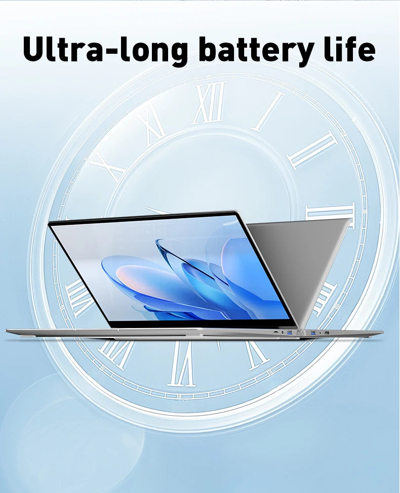 14.1" Ultra Slim Laptop 16GB RAM 2TB SSD Intel N3700 Notebook Gamer 1920*1080 Display Windows 11 Pro Office Study Computer PC
