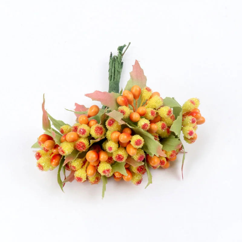 12pcs pearl Berry Artificial Stamen Flower For Wedding Home Decoration Pistil DIY wreath Scrapbooking Craft Fake Flowers