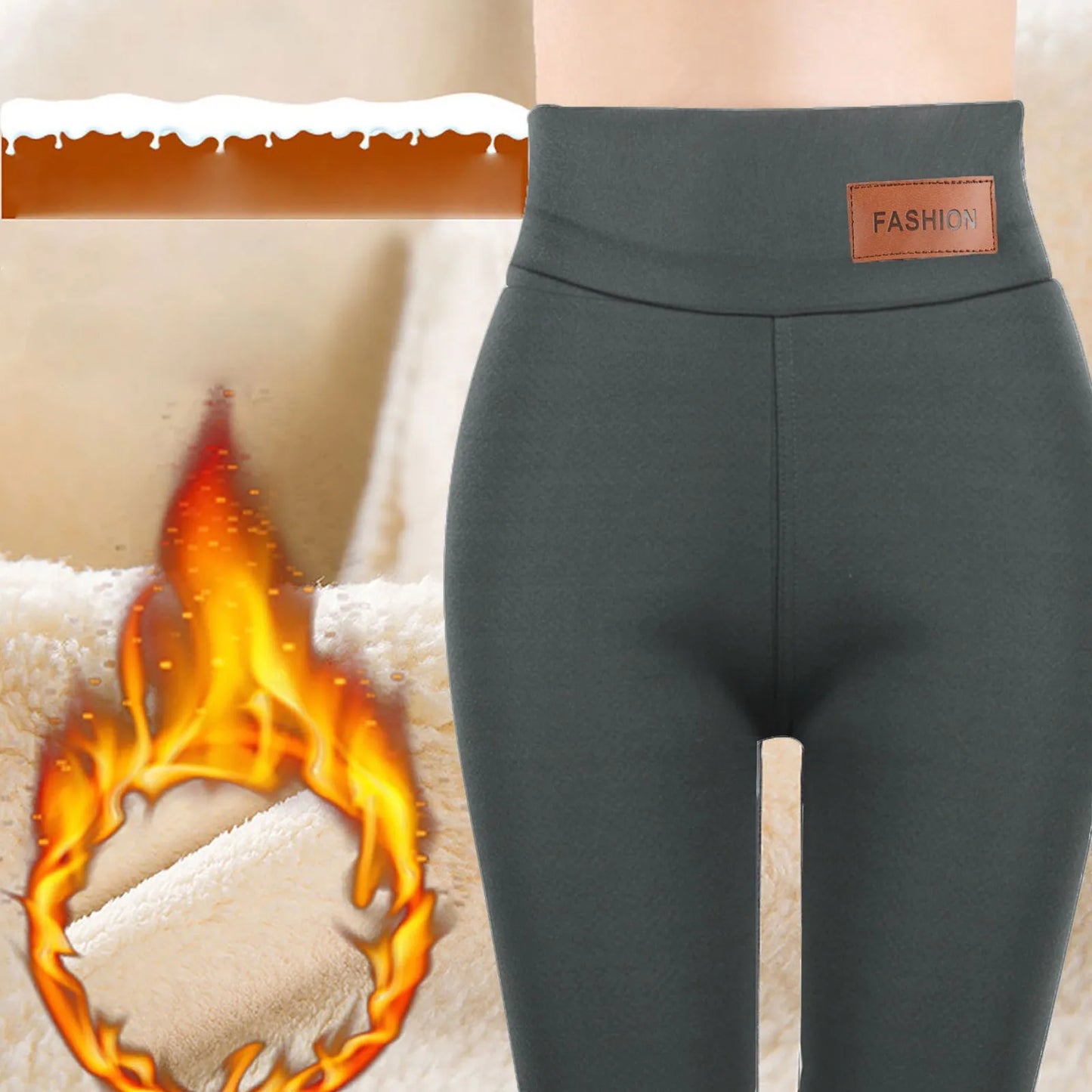 Autumn High-waisted Thickened Fleece-lined Women's Trousers Warm Cotton Wadded Leggings Outer Wear Wholesale