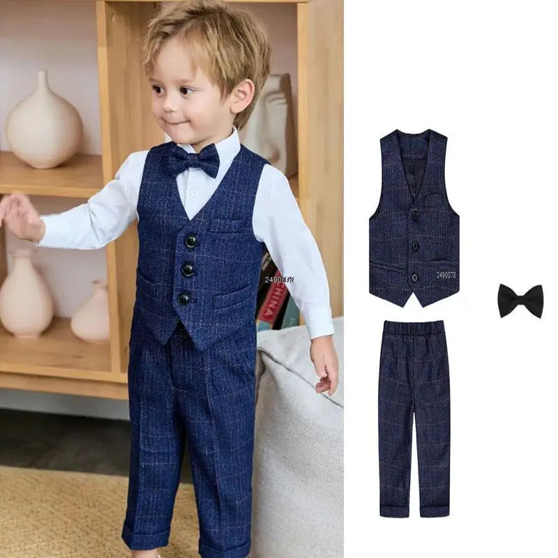 Newborn Baby Boys 1 Year Birthday Suit Kids Formal Photograph Suit Children Wedding Dress Child Performance Party Dance Costume