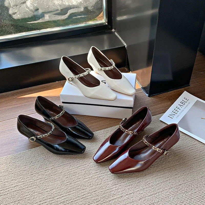 Woman Elegant High-heels 2025 Spring New Fashion French Style Soft Bottom Anti-slippery Versatile Chic Wedding Princess Shoes