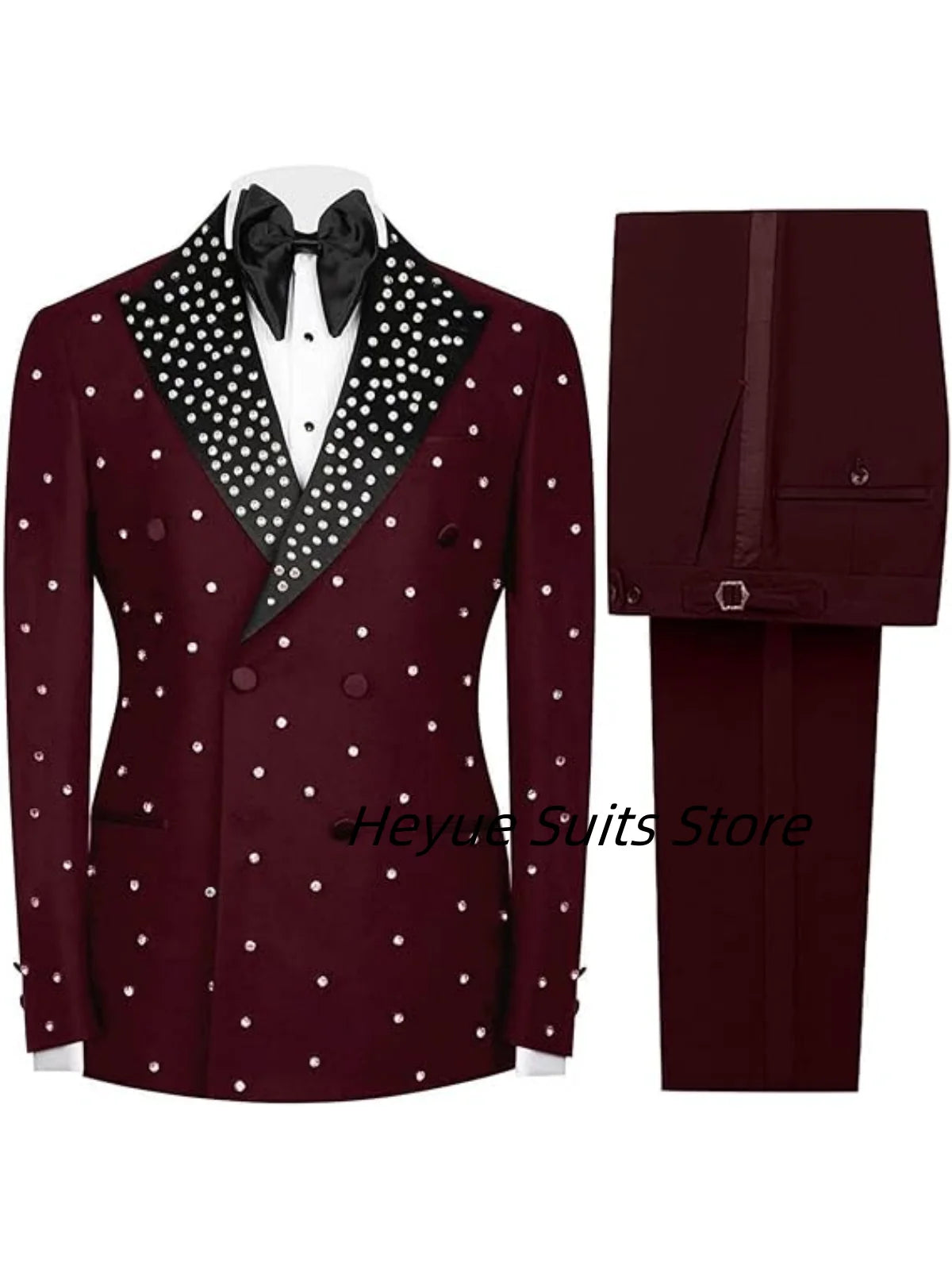 Luxury Shiny Diamond Double Breasted Men Suits Groom Wedding Party Tuxedos Custom Made Fashion Male Blazers Costumes Homme