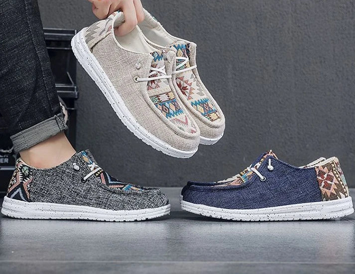Sneakers Ethnic Style Wear to Work Men's Casual Shoes Round Toe Non Slip Male Shoe Fashion 2025 Luxury Sale Low Price Deals On