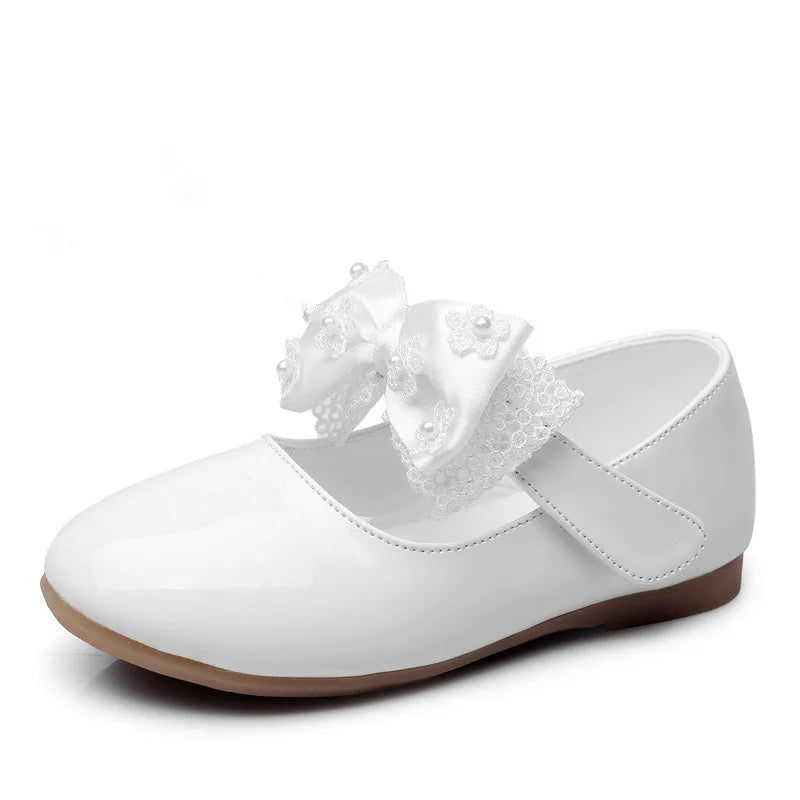 Baby Girls Shoes Kids Wedding Party Shoes Little Girls Patent Leather Shoes Flower Princess Shoes for Dance Red White Black