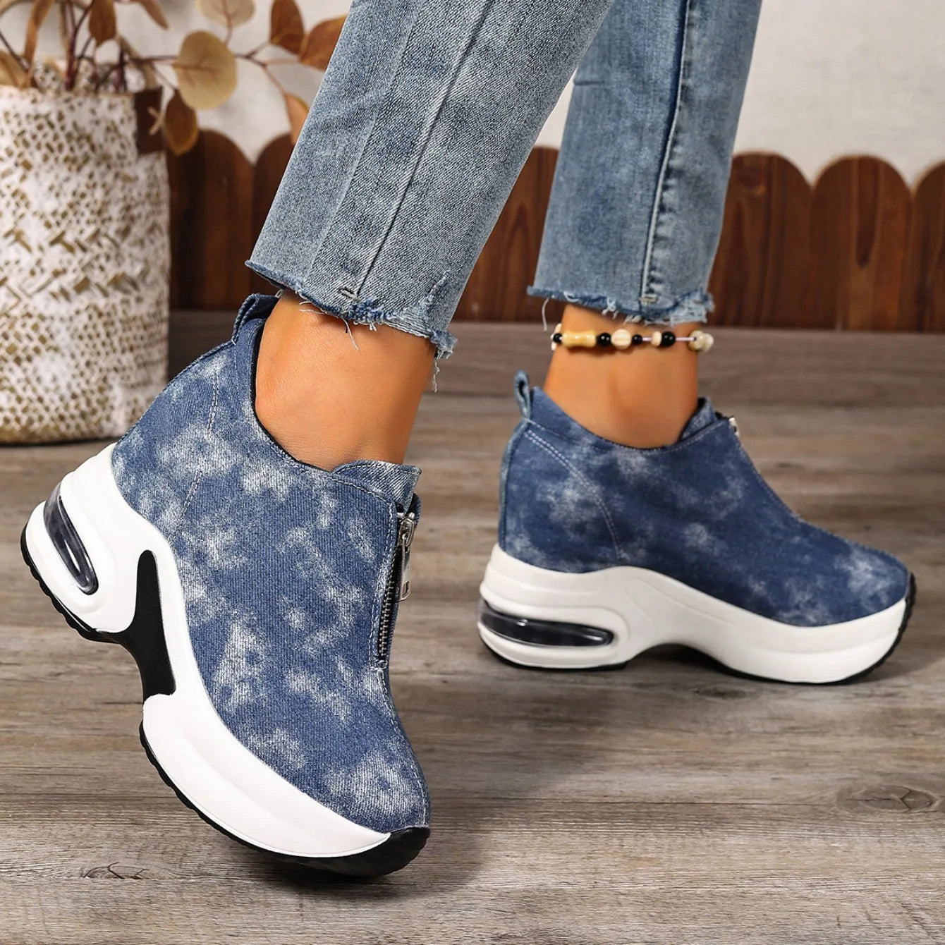 New 2025 Women Sneakers Anti-slip Platform Wedge Sneakers Women Slip on Casual Lady Vulcanized Shoes Women Zapatos De Mujer