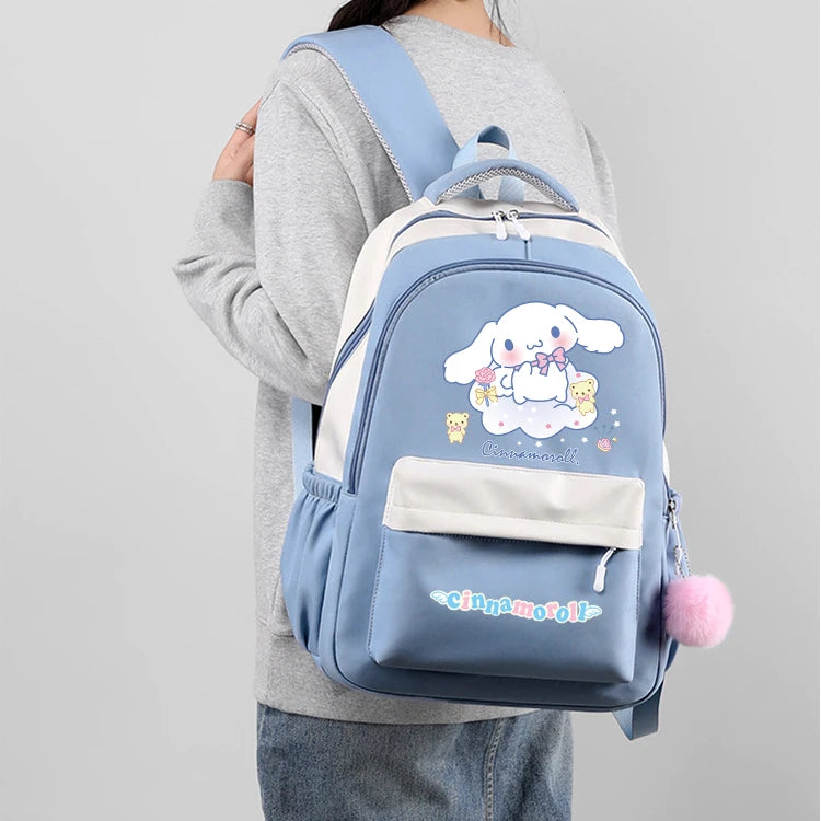 Cinnamoroll Backpack Children Girls Boy Sanrio Schoolbag Kawaii Student Back To School Rucksack Teen Kids Gift Women Travel Bags