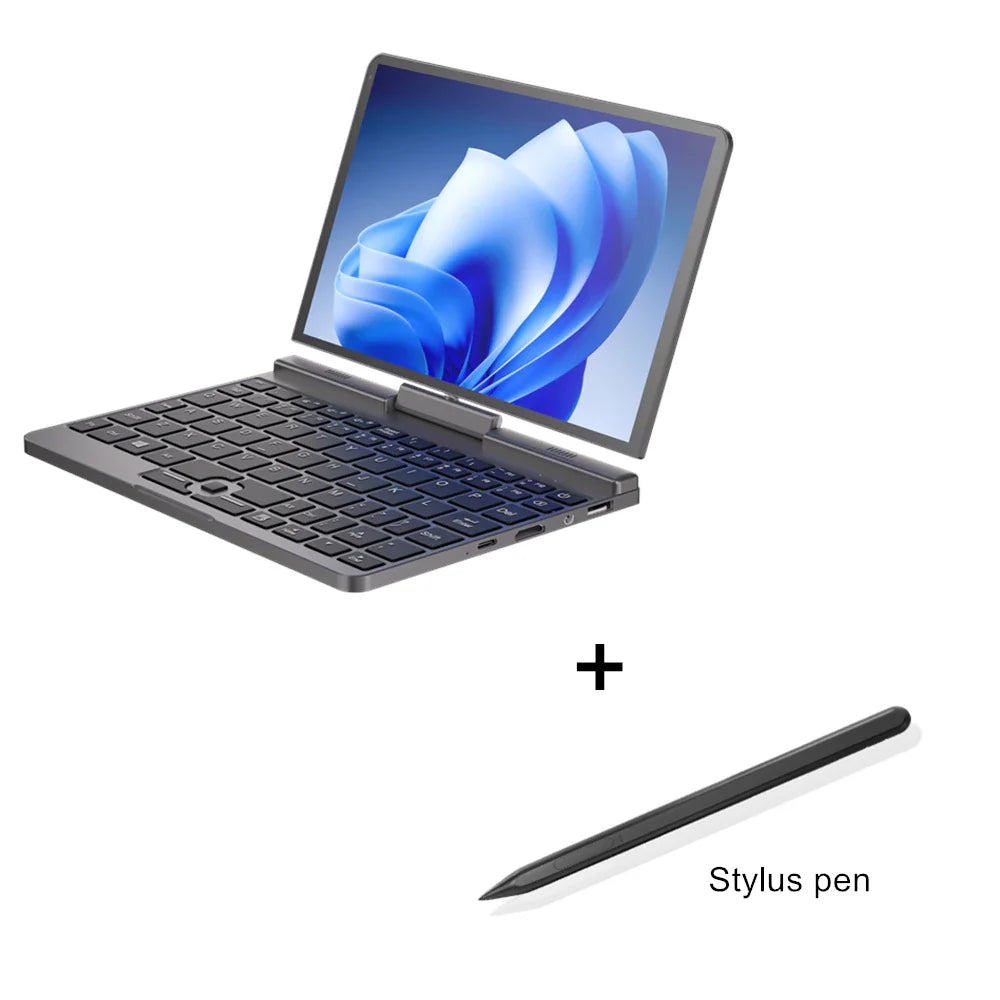 Mini Laptop 8 inch HD Touch Screen Mini Computer Windows 11 Pro Intel N100 4 Cores 2-in-1 Pocket PC 12GB LPDDR5 RAM 1TB M.2 SSD