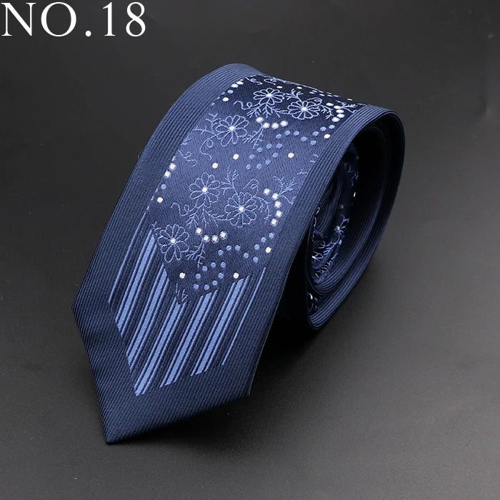 New Skinny 6cm Ties For Men Wedding Dress Necktie Perple Floral Paisley Patchwork Tie Business Slim Shirt Accessory Gift Cravate