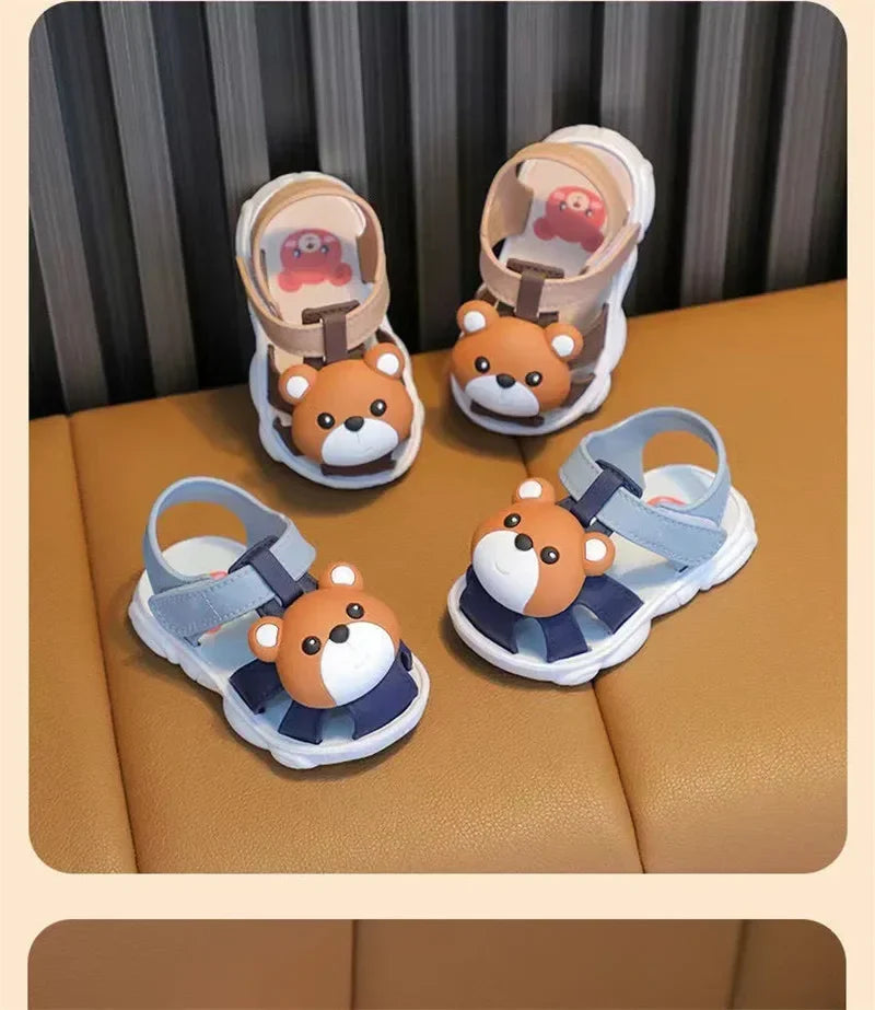 High Quality Comfortable Breathable Baby Children Outdoor Sandals Simple Versatile Cute Cartoon Boys Girls Infants Walking Shoes
