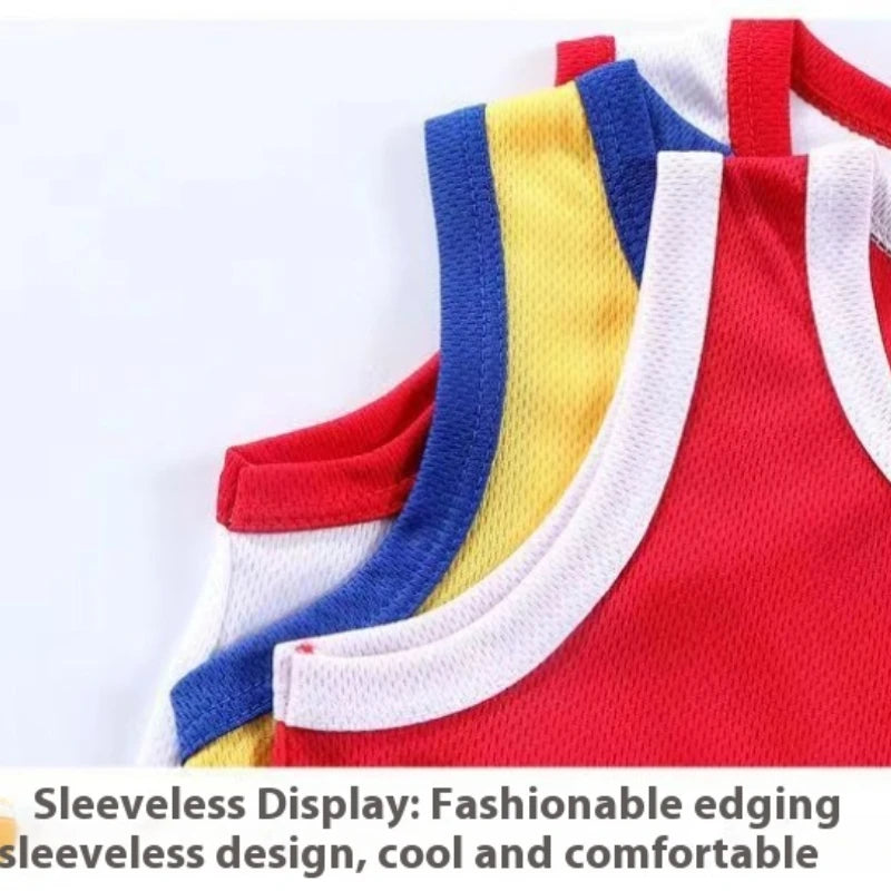 Summer Boys Breathable Sport Clothing Sets PAW Patrol Printed Children's Basketball Top and Shorts 2pcs Set Kids Casual Outfits