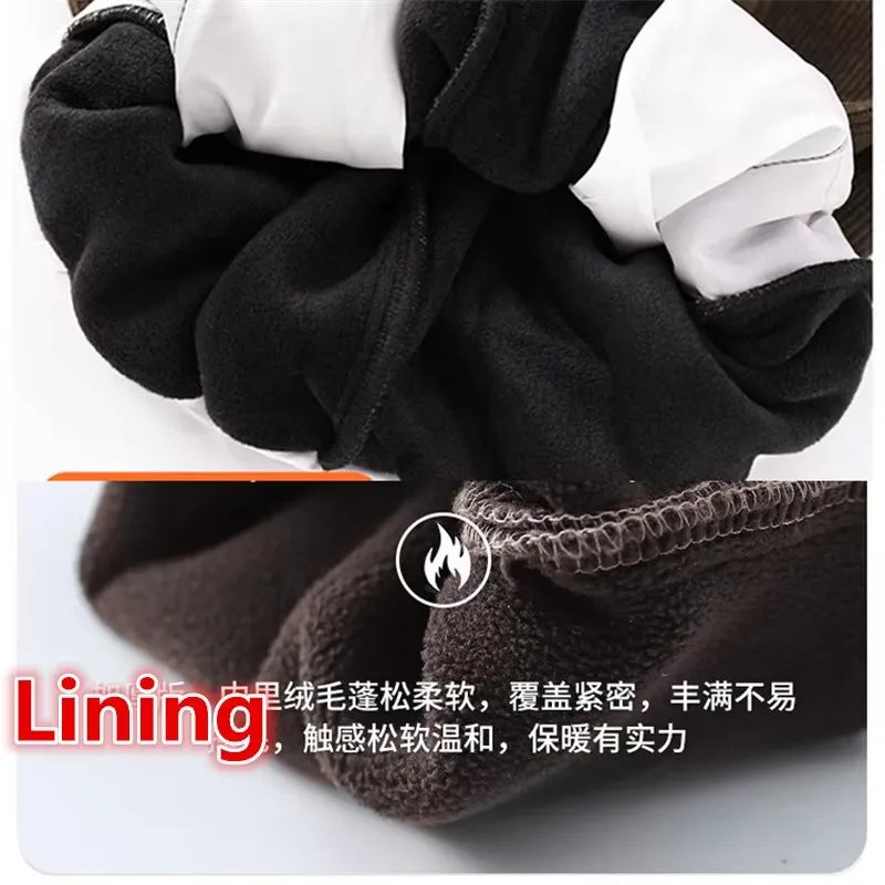Autumn Winter School Boy Insulate Jeans Denim Pants Streetwear Child Retro Blue Straight Cut High Waist Warm Thermal Trousers