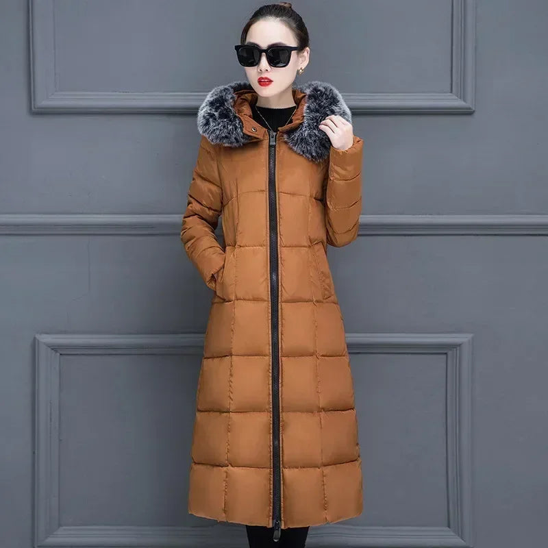 womens winter jackets and coats 2022 Parkas for women long Wadded Jackets female warm Outwear With a Hood Faux Fur Collar