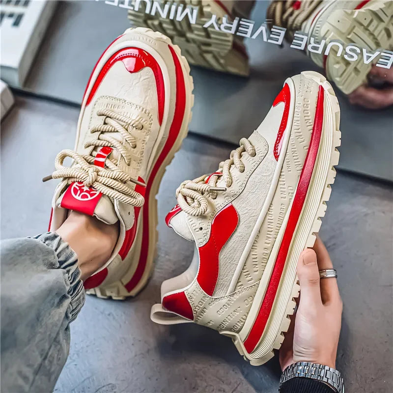 Casual Sneaker Loafers Men's Sneakers Male Sneakers Thick Bottom Shoes for Men Sports and Leisure Soft and Comfortable Non-Slip
