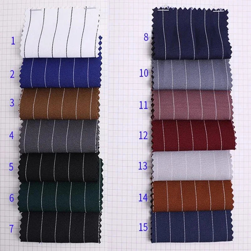 Men's Formal Suit Striped 3 Piece Set Wedding Groom Tuxedo 2023 Elegant Men's Dress Custom Color XS-5XL