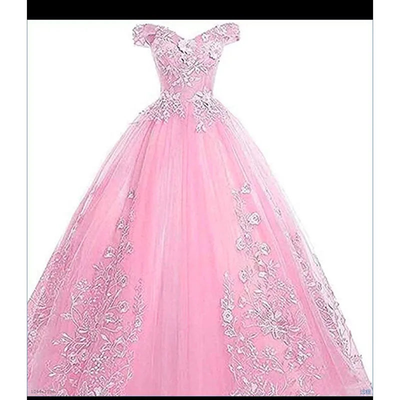 Luxury 15 Quinceanera Dresses Ball Gown Puffy Long Lace Appliques Prom Dress Customized Student Show Graduation Host Party Dress