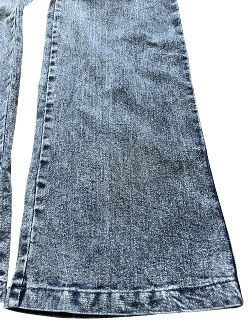 Casual Slim Short Sleeve Stretch Stir Fried Floral Washed Denim Jumpsuit Jeans Playsuit Cotton Flared Pants Jump Suit Overalls