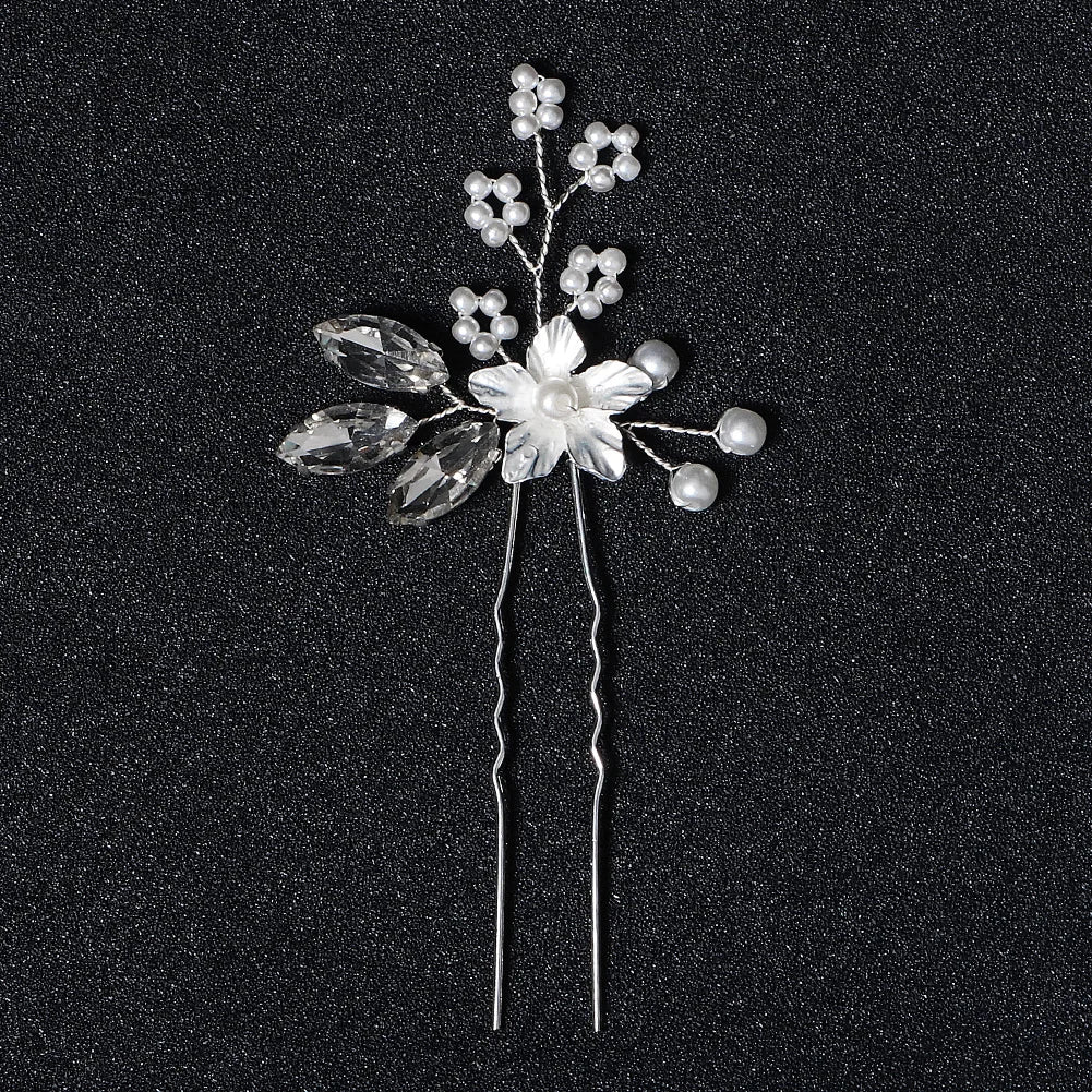 Fashion Pearl Rhinestone Flower Hair Pins barrette Bride Wedding Jewelry Accessories Hair Clips Headpiece For Women