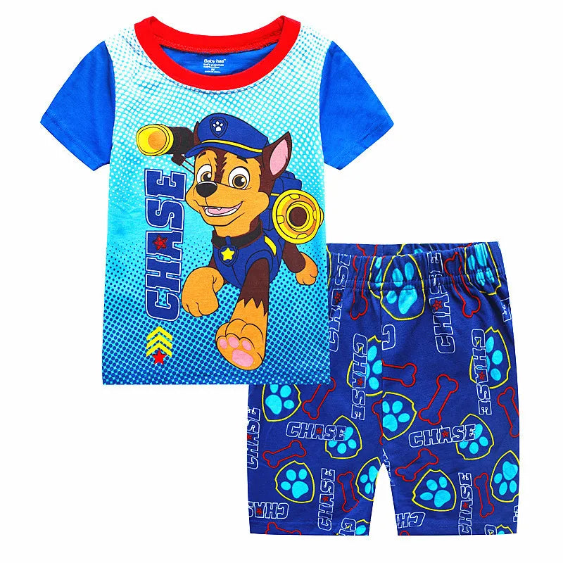 Summer Baby Boys Home Clothes Sets PAW Patrol Kids Pajamas Short Sleeve Round Neck Outfits Toddler Sleepwear Suits