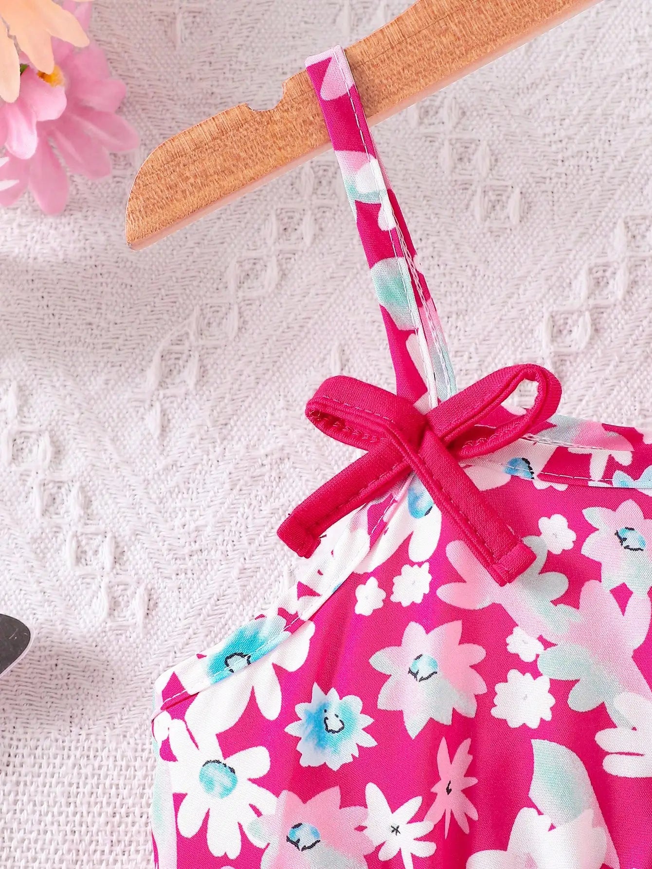 Summer Girl's Outfit Floral Sling Top + Shorts Set