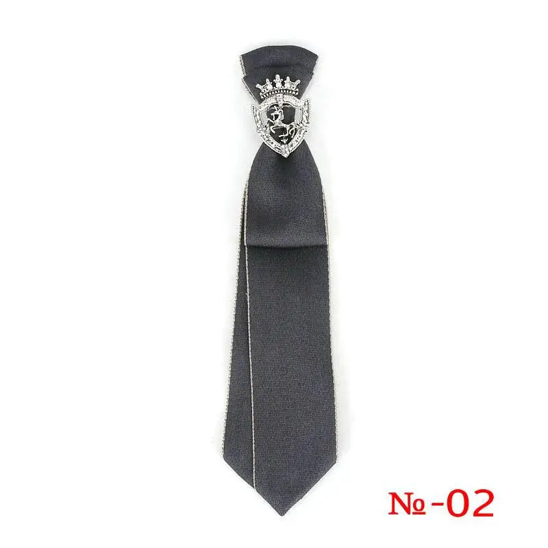 Retro Fabric Ribbon Rhinestone Black Bow Tie Collar Bowkont Cravat School Girl Boys Gifts for Women Clothing Jewelry Accessories