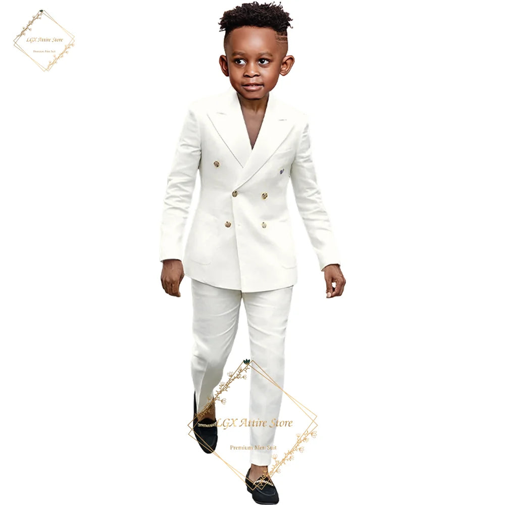 Boys suit 2 piece suit - custom made for 2~16 year old children double breasted peak lapel formal occasion slim fit suit