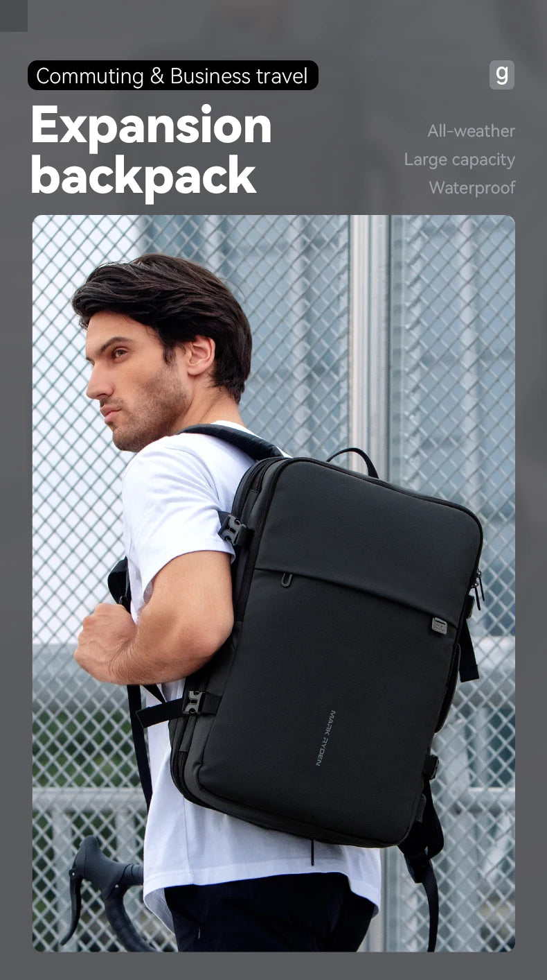 MARK RYDEN Large Travel Backpack Men Multi-functional 39L Expandable Airline Approved 17.3inch Laptop Backpack Ykk Zipper