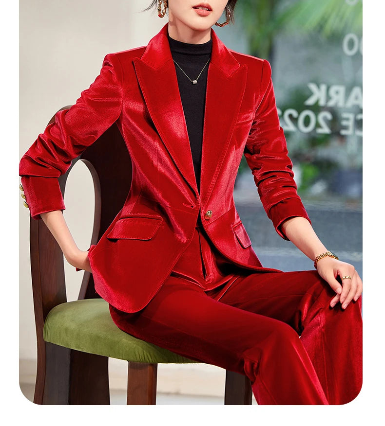 Yitimuceng 2025 New Fashion Office Women Two Piece Set of Fashionable Slim Fit Single Button Long Sleeved Women Long Pants Set