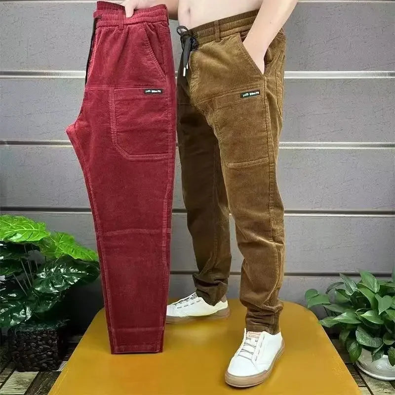 Autumn Winter Male Trousers Loose Work Harem Formal Baggy Corduroy Men's Casual Pants Dress Low Price Stylish High Quality Sale