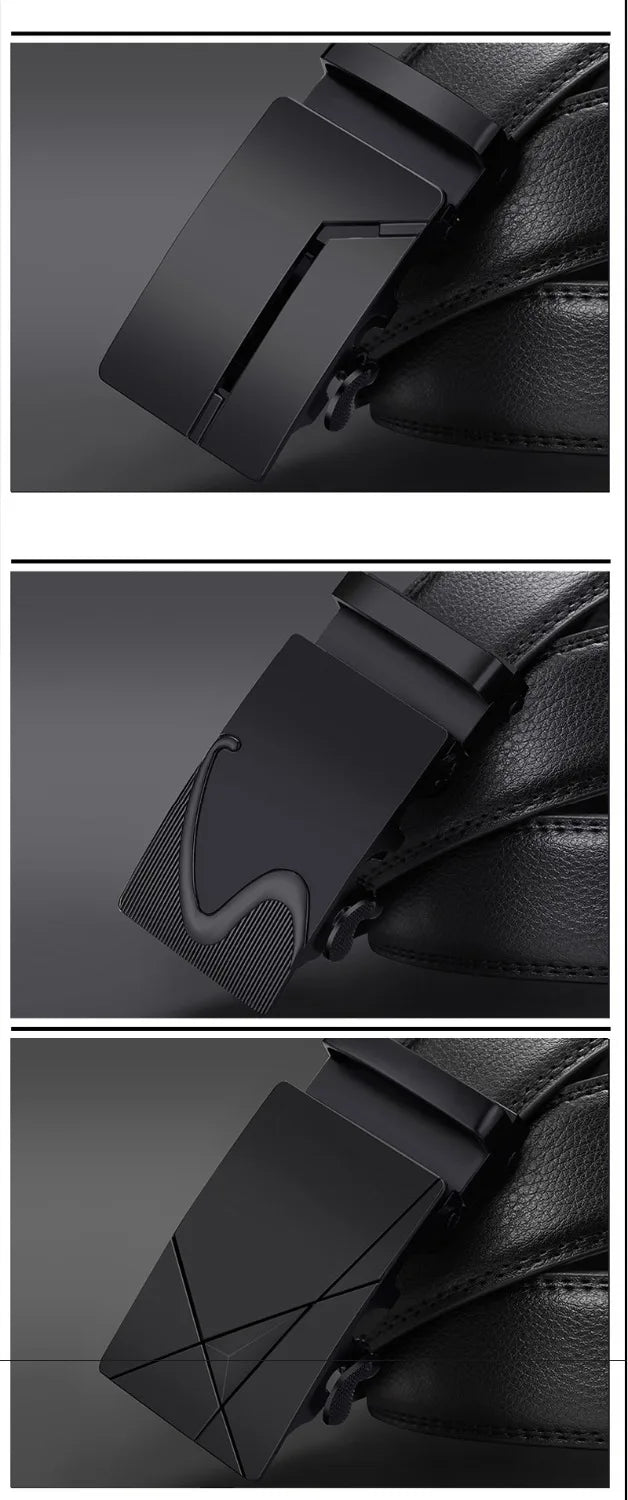 Famous Style Male Metal Automatic Buckle Brand Belt Men Genuine Luxury Leather Men's business Belts for Men Strap dropshipping