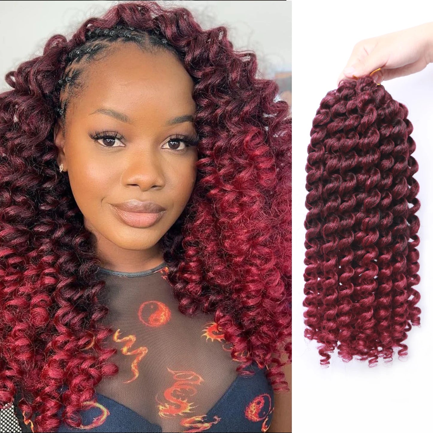 Synthetic Ombre Jumpy Wand Curl Crochet Braids Jamaican Bounce For Africa Braiding Hair Extensions Pre-Twisted For Black Women