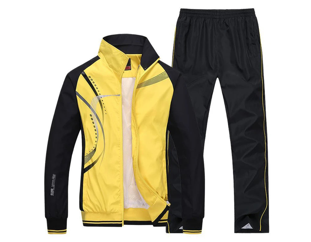 Men Sportswear New Spring Autumn Tracksuit 2 Piece Sets Sports Suit Jacket+Pant Sweatsuit Male Fashion Golfwear Men Clothing 5XL