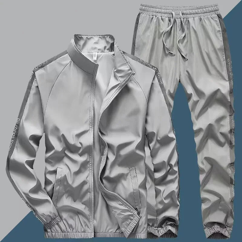 New Men's Sportswear Fashion Spring Autumn Sets Training Suit 2 Pieces Set Jacket+Sweatpants Male Casual Tracksuit
