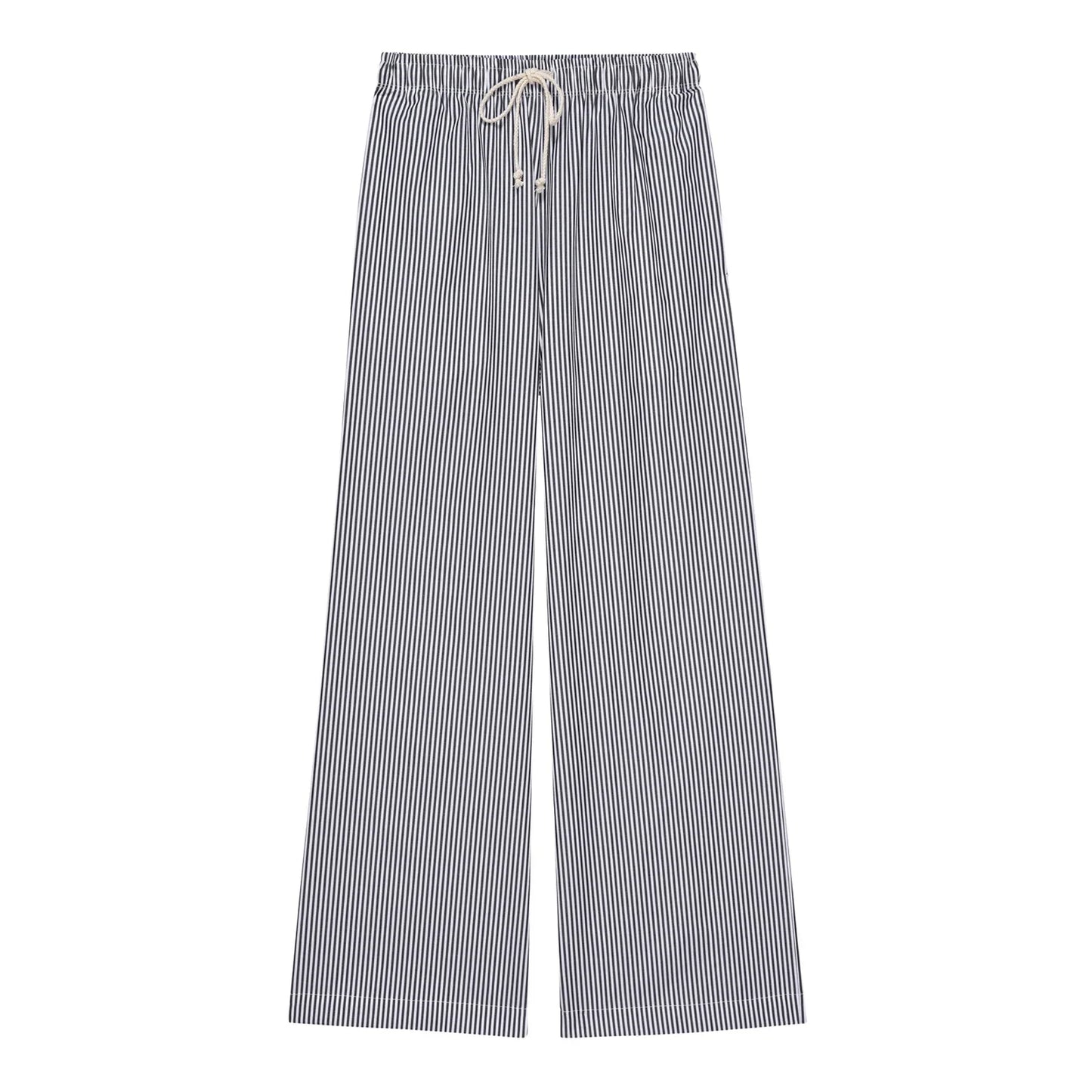Combhasaki Women Y2K Aesthetic Wide-Leg Pants Stripe Drawstring High Elastic Waist Trousers Spring Fall Retro Sweatpants Bottoms
