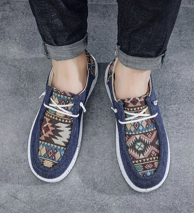 Sneakers Ethnic Style Wear to Work Men's Casual Shoes Round Toe Non Slip Male Shoe Fashion 2025 Luxury Sale Low Price Deals On