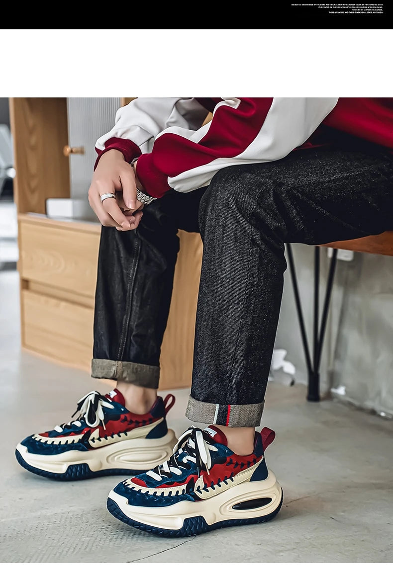Men's Sneakers Thick Bottom Casual Sneaker Shoes for Men Wear-resistant Apring and Autumn Soft and Comfortable Fashion Non-Slip